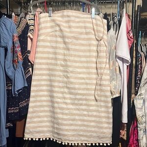 Striped Beige and White Women's Skirt